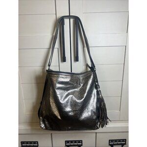 Carolina Crowley Collection Gold Metallic Leather Hobo Style Shoulder Bag